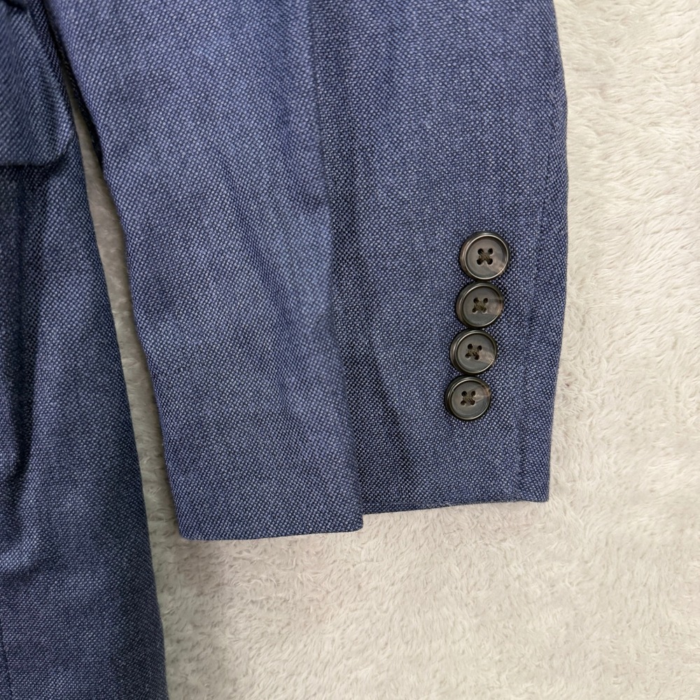 Ralph Lauren Mens 40S Slim Fit Short Blue Silk Wool 2-Button Blazer Sport Coat - Picture 4 of 12